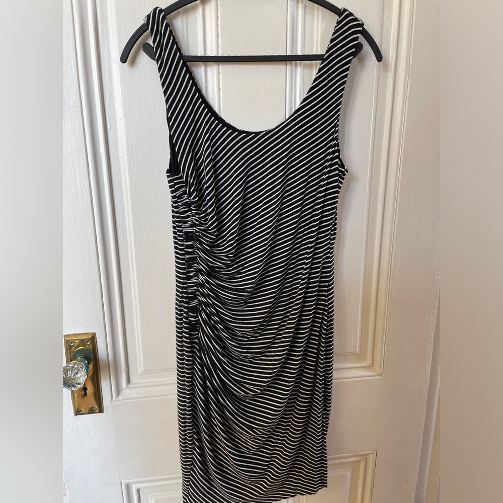 Bailey 44 striped slouchy ruched jersey dress